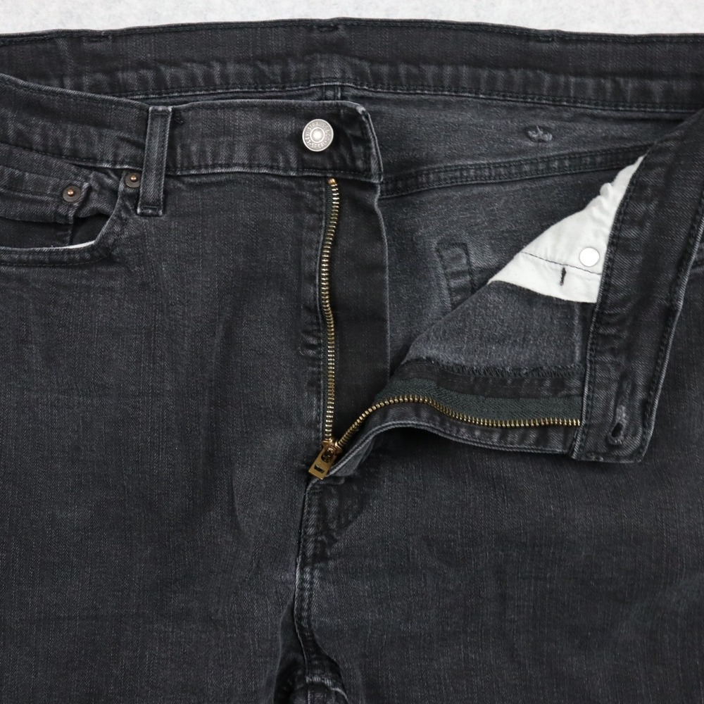 Levi's 505‎ Jeans Mens 40x30 Regular Fit Stretch Flex 5-Pocket Denim Black - Picture 3 of 12